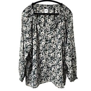 Cabi Floral Peasant Blouse Romantic Cottagecore Boho Prairie  Womens Large